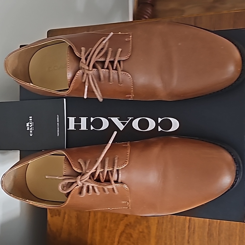 Mens Coach Derby Smooth Leather Dress Shoes Size 12